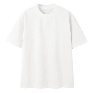 Camiseta de hombre de manga corta, 100% algodón, lavable, lisa, informal, holgada, con efecto lavado a la nieve, hombro caído, estilo vintage y personalizable. - Product Image 3