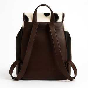 Handmade Hair-On Leather <b>Backpack</b> Premium Cowhide Travel <b>Laptop</b> Bag Custom Logo Wholesale Supplier Manufacturer LHBP-0011 - Product Image 3