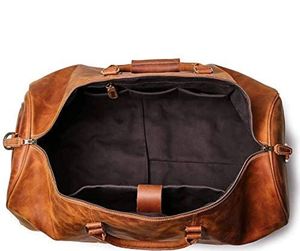 <b>Overnight</b> Genuine Leather Duffel Travel <b>Bag</b> Brown Travel Shoulder <b>Bag</b> Weekend Luggage <b>Bag</b> Leather Weekender Foldable - Product Image 3