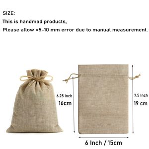 6x8 Inch Vintage Jute <b>Drawstring</b> <b>Pouch</b> Eco Friendly Tea Herb Packaging Bag Custom Logo Gift Bag - Product Image 2
