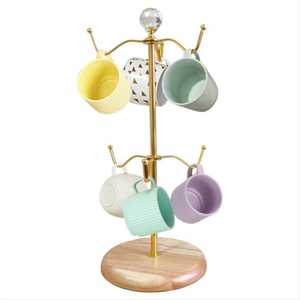 Support mural en acier inoxydable pour tasses, étagère de rangement suspendue pour tasses à café, crochets de rangement pour cuisine - Product Image 5