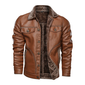 High Quality Men's Casual PU Leather <b>Jacket</b> New Fashion High Street Style for <b>Winter</b> Wholesale Motor Cycle Faux <b>jacket</b> for men - Product Image 3