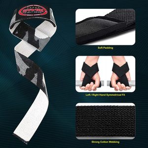 Sangles de musculation rembourrées pour haltères, haute qualité, respirantes, confortables, design personnalisé, logo personnalisé, service OEM - Product Image 2