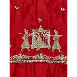 Designer Multi Aiguille Broderie Travail Lehenga Séquence Top pour Robes de Bal - Product Image 5