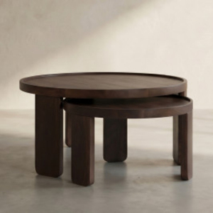 Table basse en bois moderne, design emboîtable, style mid-century, faite à la main, écologique, légère, meubles de salon, artisanat Chandni - Product Image 2