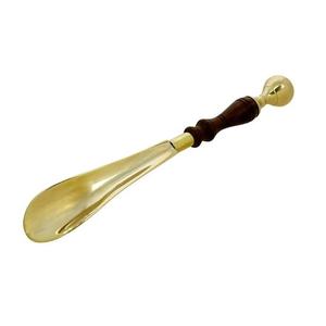 Premium Brass Shoe Horn with Wooden Handle Elegant Durable Footwear <b>Helper</b> for Easy Wear - Product Image 5