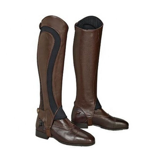 Custom Genuine Leather <b>Half</b> <b>Chaps</b> Flexible Equestrian Horse Riding Gaiters Durable Unisex Riding Equipment LHC-0030 - Product Image 2