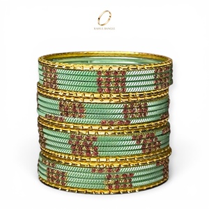 New Arrival Kids Green Gold Plated Stainless Steel Zircon Trendy Wedding Fashion Bangles Premium for Gifts at Wholesale Price - Product Image 2