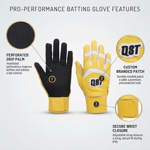 Gants de frappe de baseball personnalisés à doigts entiers, fermeture de poignet réglable, légers et respirants, pour l'entraînement au baseball, vente en gros - Product Image 3