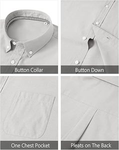 Chemise Oxford Homme Unie Décontractée à Col Boutonné Manches Longues avec Poche 2026 Premium Business Casual - Product Image 4