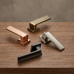 Designer Mortise <b>Door</b> Lever <b>Handles</b> <b>Antique</b> Brass Graphite <b>Black</b> CP Z PVD Gold Rose Gold Finishes Ambidextrous Touch Control - Product Image 1