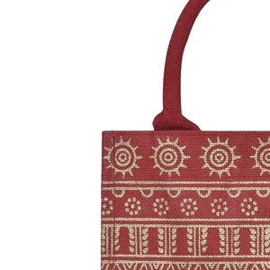 กระเป๋าช้อปปิ้งผ้ากระสอบคุณภาพพรีเมียม ลายเรขาคณิต สไตล์โบฮีเมียน แฟชั่น ทันสมัย พกพาสะดวก หูหิ้วบุผ้าอย่างดี แข็งแรง ทนทาน จุของได้เยอะ - Product Image 4