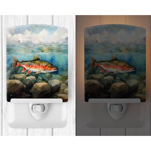 ไฟเซรามิกลายปลาเทราท์ลำธารขนาดกะทัดรัด6x4x3หลายสีสำหรับห้องนอนห้องน้ำสถานรับเลี้ยงเด็กห้องโถงห้องครัว - Product Image 2