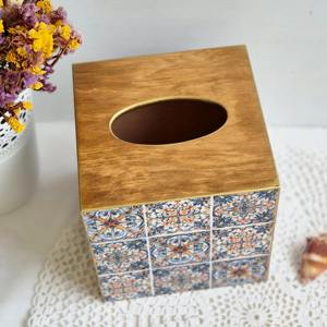 กล่องใส่กระดาษทิชชูลายไม้สไตล์อินดัสเทรียล กล่องใส่กระดาษทิชชูลายไม้สไตล์เมืองสำหรับตกแต่งภายในสไตล์ลอฟท์ กล่องใส่กระดาษทิชชูขายส่ง - Product Image 5