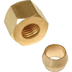 Écrou et olive en laiton de 1/8 po et métriques pour raccords à compression de système de conduite d'eau 4mm-25mm, écrou à épaule usiné CNC, boîte en carton - Product Image 3