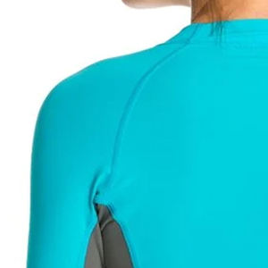 Women Long Sleeve Rash Guard Sublimation <b>Printed</b> Beach Classics Short Sleeve Zipped Rash Shirt <b>Surfing</b> - Product Image 2