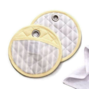 Lot de dessous de plat carrés en coton et lin 100 % écologiques, design classique, motifs imprimés numériquement personnalisés, tapis et coussinets élégants – Vente en gros - Product Image 6