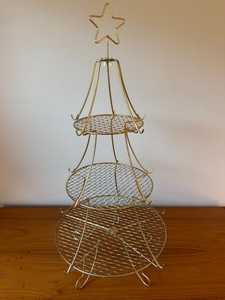 Metal <b>Tree</b>-Shaped Tiered Display <b>Stand</b> with Star Top for Party Decorative Plates Christmas tray Christmas serving tray - Product Image 6