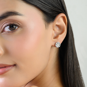 Round Simple Exquisite Iced Out Diamond 925 Sterling <b>Silver</b> Minimal <b>Stud</b> Earring For Everyday Day Wear Fine Jewelry - Product Image 2