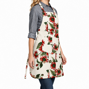 Nouvelle collection d'aprons de cuisine en coton à imprimé floral, de haute qualité, taille et couleur personnalisées pour les fournisseurs en gros. - Product Image 3
