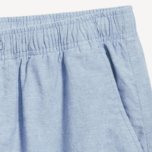 Shorts Bermuda Homme en Coton Uni avec Cordon de Serrage, Taille Mi-Haute, Respirants et Tissés - Product Image 6