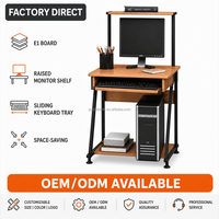 Étagère compacte surélevée pour moniteur, plateau coulissant pour clavier, cadre métallique, fournisseur OEM ODM, bureau d'ordinateur, poste de travail, bureau de travail
