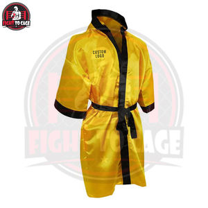 Bata de boxeo para adultos al por mayor, unisex, para MMA, en amarillo y negro, para grappling. - Product Image 3