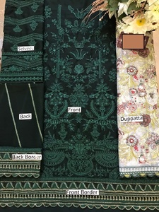 2021 vente chaude indien pakistanais brodé robe en mousseline de soie Viscose soie rayonne matériaux dernière conception - Product Image 2