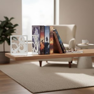 Sujetalibros Negros de Hierro Tradicionales y Únicos para Almacenamiento Decorativo de Libros, que Realzan el Diseño de los Estantes con una Forma Metálica Distintiva - Product Image 4