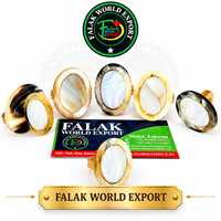 Bagues en corne de buffle faites à la main, durables, style animalier, forme naturelle, rayures dorées et brunes, pour femmes et hommes, accessoires par Falak World Export