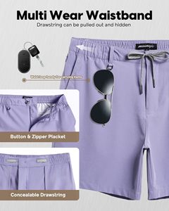 Pantalones Cortos Deportivos para Hombre, Sólidos, de Secado Rápido, Tela Flexible de Spandex/Poliéster, Cierre con Cordón, Transpirables y Duraderos - Product Image 4