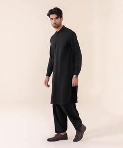 Breathable Tech-Cotton High <b>Men's</b> <b>Kurta</b> Set 2026 Shalwar Kameez Moisture-Wicking Traditional Islamic Wear All Seasons Wedding - Product Image 3