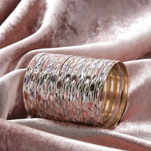 ขายส่งกำไลชุบ3โทน, กำไลแฟชั่นที่กำหนดเอง, เครื่องประดับหลากสี, เครื่องประดับทันสมัย3โทน, กำไลข้อมือสามสี - Product Image 2