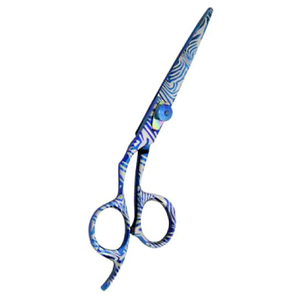 Advanced Blue Titanium Coated Hair Cutting <b>Shears</b> 5.5 6 Inch Decorative Laser Engraved Barber Scissors for Smooth Performance - Product Image 1