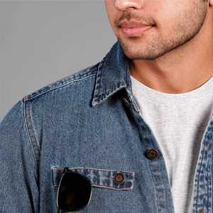 Veste en jean durable en denim délavé, respirante, à imprimé tendance, en coton, conçue pour unisexe - Product Image 2
