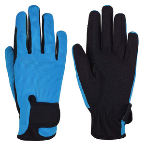 Cowhide Leather Riding Gloves Durable High Quality Excellent Grip Unisex Custom Logo Waterproof Full Finger Hook & <b>Loop</b> Closure - Product Image 4