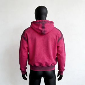 High Quality Luxury Manufacturer Custom Painted <b>Spray</b> Hoodie <b>Sun</b> Fade <b>Screen</b> Printing Vintage Acid Washed Hoodie for Men - Product Image 3