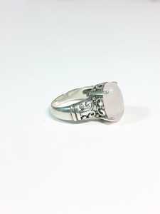 Sterling Silver 925 Art Nouveau Rose <b>Quartz</b> <b>Ring</b> Handmade Gemstone <b>Ring</b> Elegant Floral Jewelry Gift For Women - Product Image 2