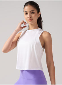 Top de yoga para mujer con logo personalizado, top deportivo con espalda hermosa y almohadillas, chaleco de gimnasio sin mangas con tirantes, ropa deportiva al por mayor - Product Image 3