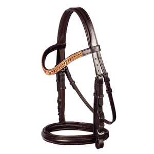 Bridon de cheval en cuir de haute qualité à 5 rangées, taille personnalisée, logo, équipement équestre anatomique rembourré doux de qualité supérieure AO/B/89 - Product Image 1