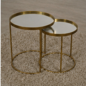 Modern Round Coffee <b>Table</b> with <b>Mirror</b> Top and Metal Frame Living Room Furniture Decorative Accent <b>Table</b> - Product Image 5