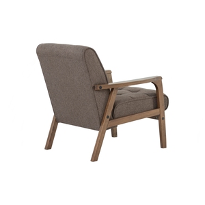 Sofá Individual Moderno de Madera, Sillón de Tela de Roble Malayo Sólido, Silla de Estilo Mid-Century para Sala de Estar y Hogar - Product Image 4