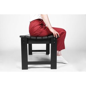 Banc Adirondack en HDPE toutes saisons avec texture bois, assise en polybois résistant aux UV pour patio, jardin, balcon - Product Image 5