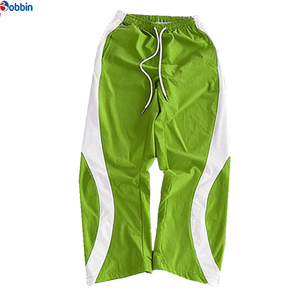 Pantalones de Lona Personalizados para Hombre, Color Azul Oscuro con Franja Lateral Blanca, Cintura Elástica, Ligeros, Transpirables, con Cordón Ajustable, Última Tendencia - Product Image 2