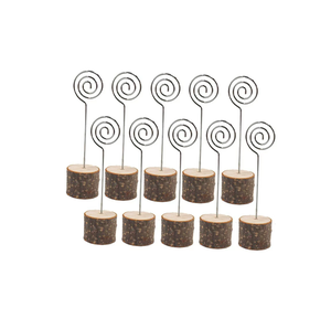 Wood And Metal Place Numbers <b>Card</b> Holder Personalized Solid Wood Desktop Business <b>Card</b> Display Stand Clip <b>Table</b> Numbers Holder - Product Image 1