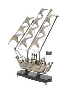 Escultura de Velero de Latón Chapado en Oro Hecha a Mano, Artesanía de Unicornio, Decoración de Mesa Tradicional y Duradera para Sala de Estar, Oficina - Product Image 4