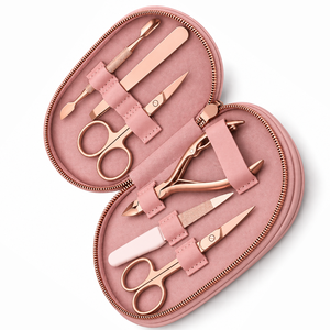 MANAN INSTRUMENTS Kit de manucure classique professionnel de luxe en acier inoxydable, ensemble de coupe-ongles 6 pièces, étui portable pour adulte - Product Image 3