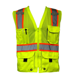 เสื้อกั๊กนิรภัยแบบปรับแต่งได้ Hualing มาตรฐาน ANSI Class 3 สีเหลืองสะท้อนแสงแบบ LED สำหรับงานก่อสร้าง - Product Image 6