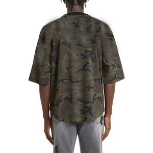 Camiseta Extra Grande para Hombre, Venta al Por Mayor, 220g, Unisex, Estilo Urbano, Hip Hop, Vintage, Lisa, Informal, Verano, 100% Algodón - Product Image 2