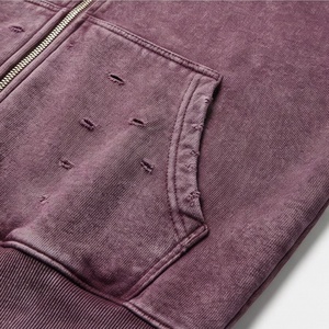 Nouveau design – Survêtement décontracté à capuche pour homme, effet délavé et vieilli, style sportswear, service OEM, couleur personnalisable - Product Image 5